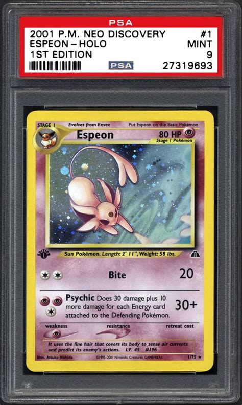 2001 Nintendo Pokemon Neo Discovery Espeon Holo 1st Edition Psa