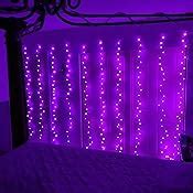 Amazon HXWEIYE 300LED Purple Fairy Curtain Hanging Lights With