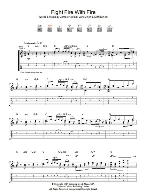 Metallica - Fight Fire With Fire sheet music