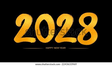 Happy New Year 2028 Golden Numbers Stock Vector (Royalty Free ...