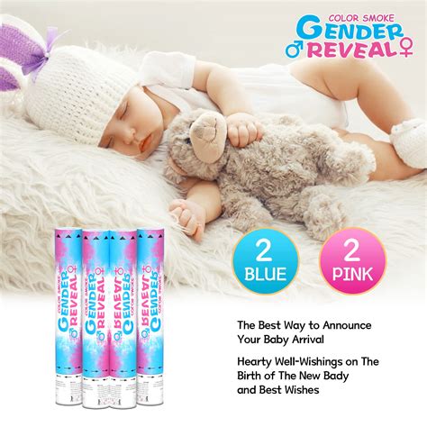 Effieler Gender Reveal Confetti Cannon Set Of Mixed Blue Pink