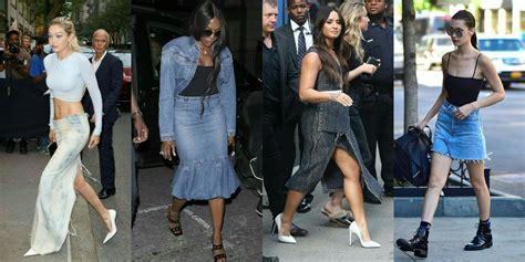 Celebrities Wearing Denim Skirts: 15 Cute Outfit Ideas For a Stylish ...