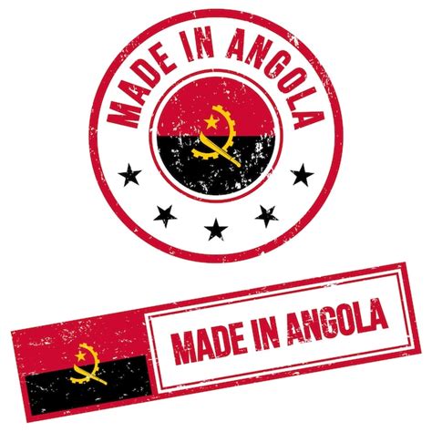 Feito em angola sinal de selo de borracha estilo grunge | Vetor Premium