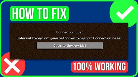 Fixed Minecraft Internal Exception Javanetsocketexception