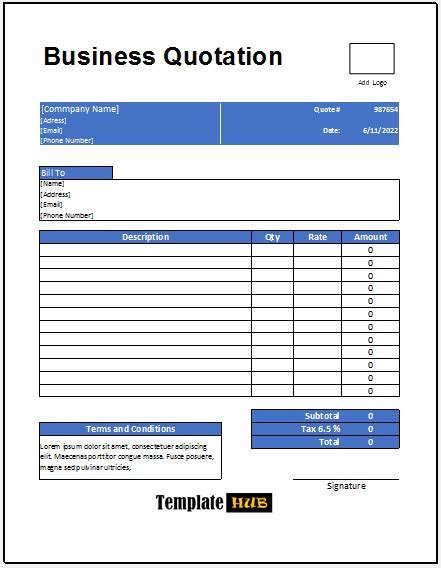 business quotation templates