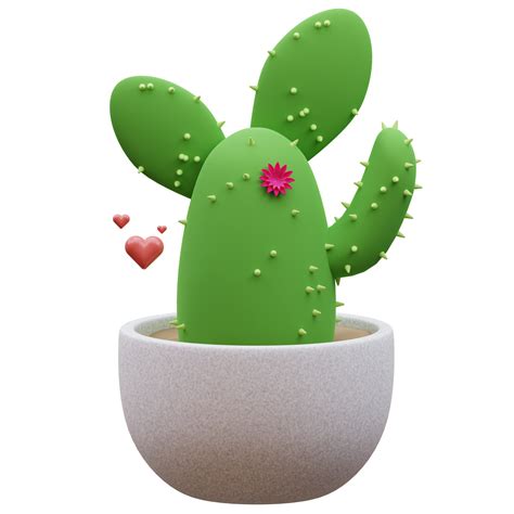 Cute Cactus 3d Illustration 23252195 Png