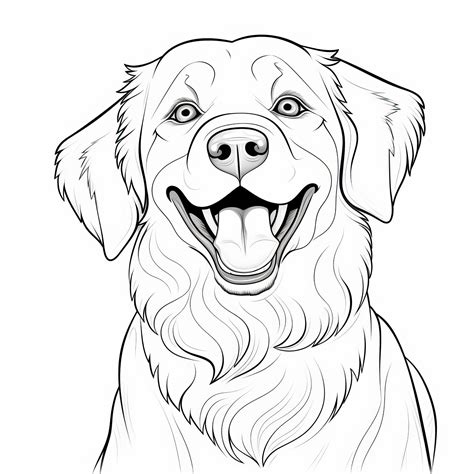 Happy Golden Retriever Coloring Page Free To Download