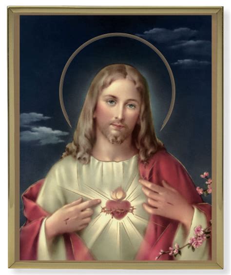 The Sacred Heart Of Jesus By Simeone Gold Frame 8x10 Plaque