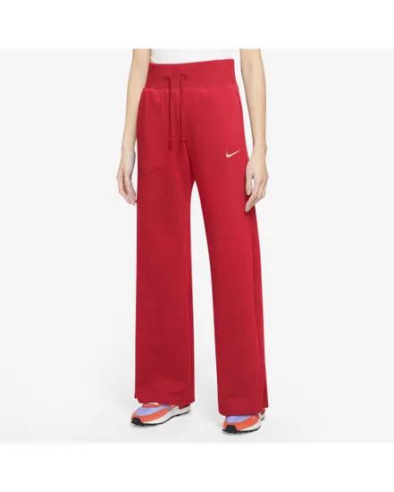 Pantalon De Survetement Femme Nike W Nsw Phnx Flc Hr Pant Wide Rouge