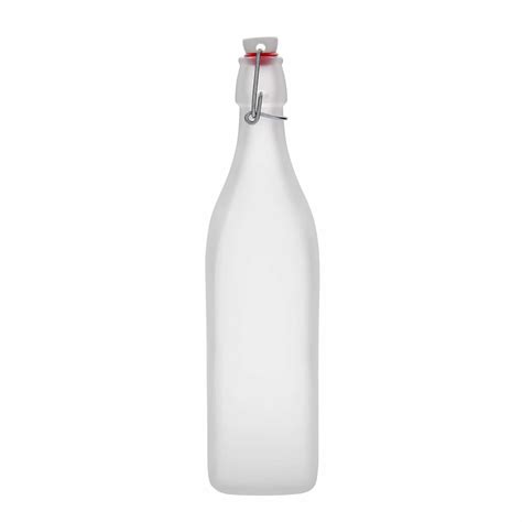 Bormioli Rocco Botella De Vidrio Swing De 1000 Ml Cuadrada Blanco