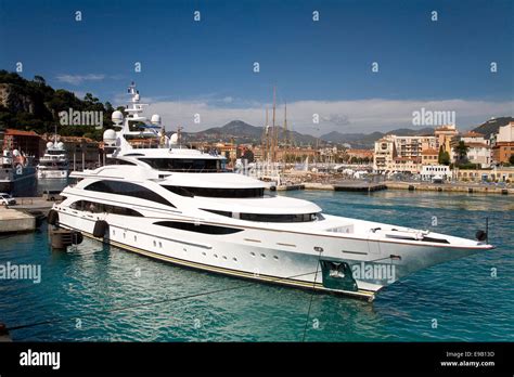 Luxury yacht harbour Nice Provence Alpes Côte dAzur France Stock