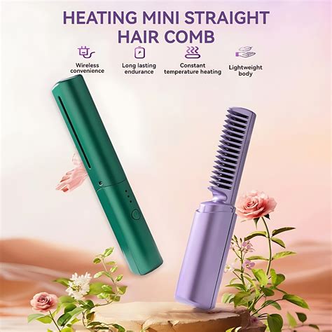 Ready Stockcordless Hair Straightener Brush Hot Air Comb Straightener Usb Rechargeable Curling