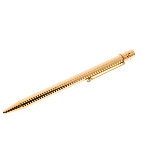 Cartier Santos De Cartier Gold Plated Ballpoint Pen Cartier | The Luxury Closet