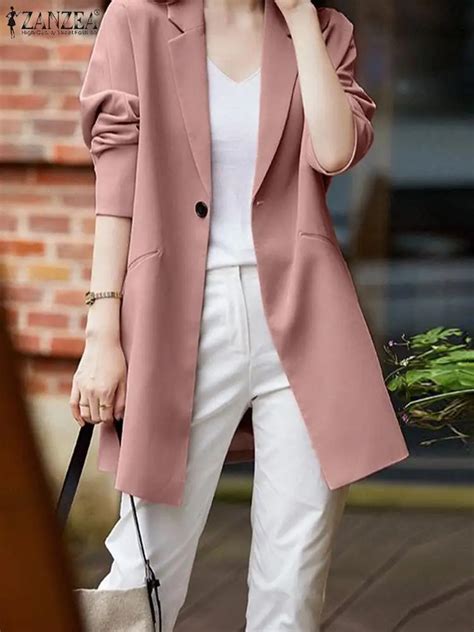 2023 Zanzea Korean Fashion Street Blazer Woman Long Sleeve Lapel Neck Outwear Autumn Vintage Ol