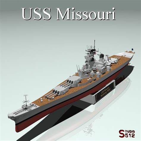 3d model uss missouri