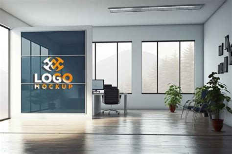 Glass Wall Mockup Logo Mockup Graphic By Motin · Creative Fabrica