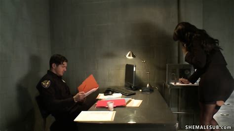 TS Fuck Colleague In Interrogation Room