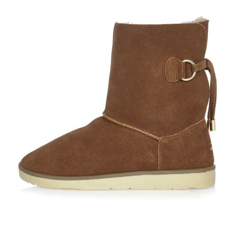 River Island Tan Suede Faux Fur Lined Ankle Boots In Brown Lyst