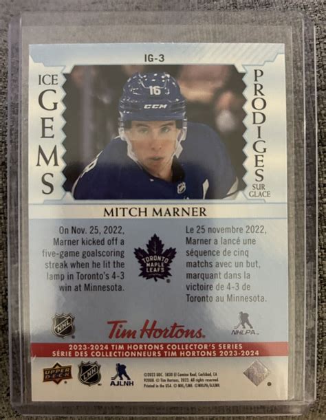 2023 24 UPPER DECK TIM HORTONS ICE GEMS IG 3 MITCH MARNER EBay