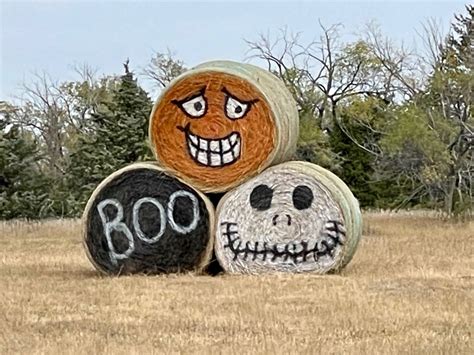 Halloween hay bails in 2024 | Halloween hay bales, Outdoor christmas ...