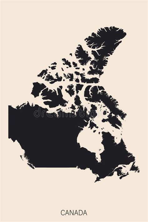 Mappa Altamente Dettagliata Del Canada Con Confini Isolati In