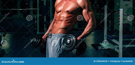 Banner Templates With Muscular Man Muscular Torso Six Pack Abs Muscle