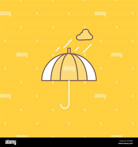 Umbrella Camping Rain Safety Weather Flat Line Filled Icon