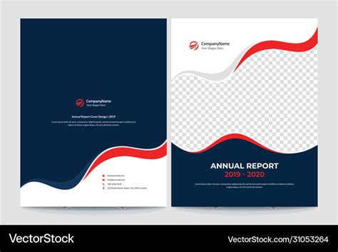 Front And Back Annual Report Cover Design Vector Image