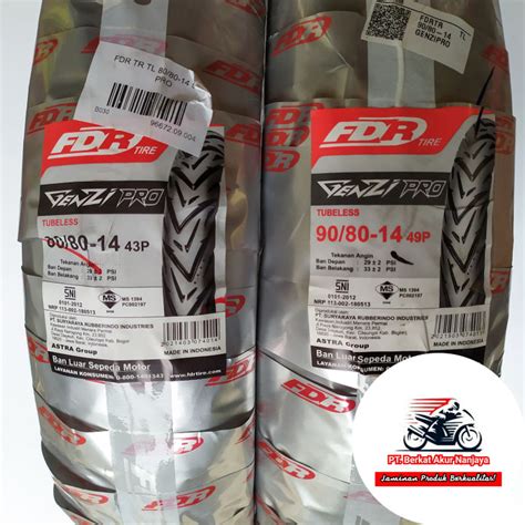 Paket Ban Motor Matic Dan Ring Fdr Genzi Pro Tubeless