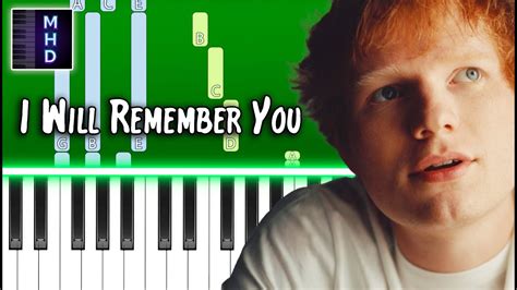 Ed Sheeran I Will Remember You Piano Tutorial Youtube