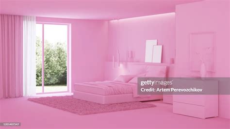 Modern House Interior Pink Interior 3d Rendering High-Res Stock Photo ...