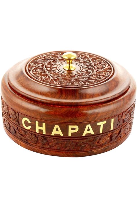 Wooden Chapati Box Sheesham Wood Stainless Steel Casserole Etsy