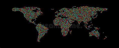 Mapa Del Mundo Multicolor De Los Puntos Mapa Del Mundo Abstracto Del