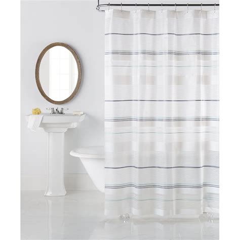 Ebern Designs Eero Vinyl Striped Shower Curtain Set And Reviews