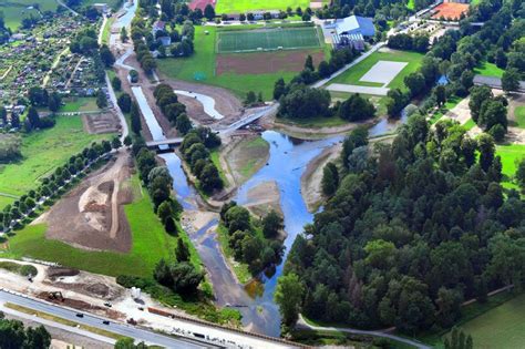 Luftaufnahme Donaueschingen Renaturierung An Den Uferbereichen Der