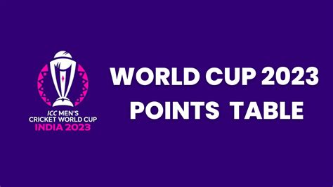 Latest Odi World Cup 2023 Points Table Cricket News Stats And Records Fantasy Tips Opinions