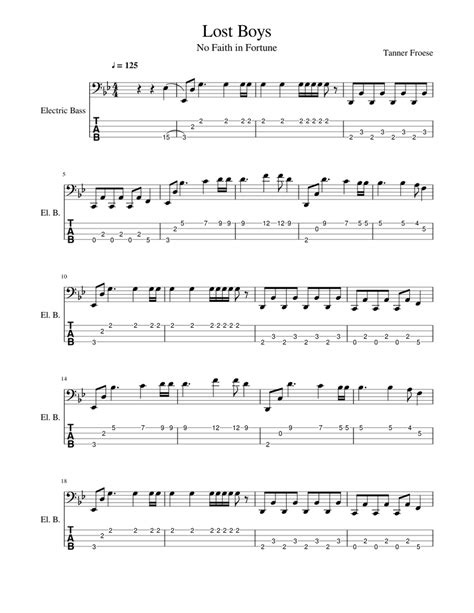 Lost Boys Guitar Sheet Music For Guitar Bass Guitar Mixed Duet