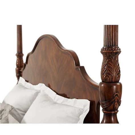 Carved Mahogany Queen Four Post Bed For Sale At 1stdibs Mahogany