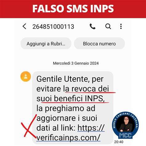 Falso Sms Inps Marco Camisani Calzolari