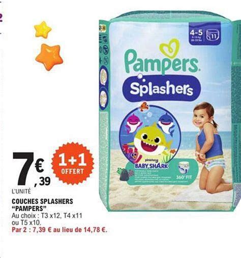 Promo Couches Plashers Pampers Chez E Leclerc Icatalogue Fr