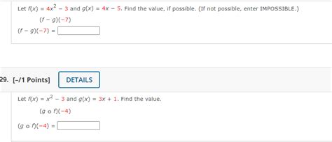 Solved Let F X 4x2−3 And G X 4x−5 Find The Value If