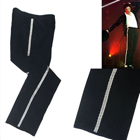 Rare Mj Michael Jackson Sliver Straight Casual Stripe Billie Jean Ankle