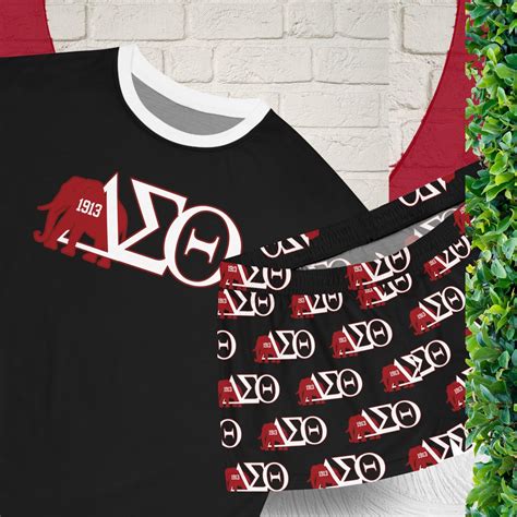 Delta Sigma Theta Short Pajama Set Black Comfy Lounge Sorority