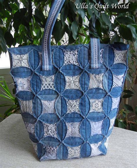 Ullas Quilt World Denim Pinterest Cathedral Windows Quilted Bag