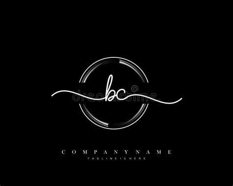 Bc Initial Handwriting Minimalist Geometric Logo Template Vector Stock