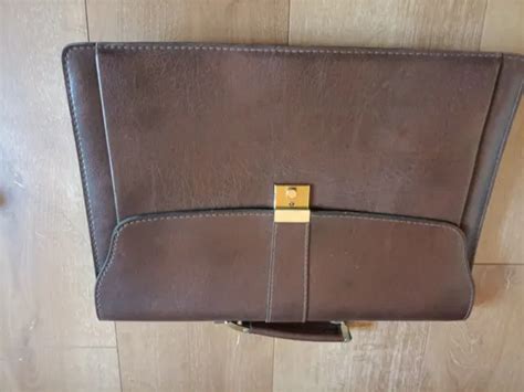 Cartable Sacoche Ancienne Vintage R Tro Cuir Marron Eur Picclick Fr