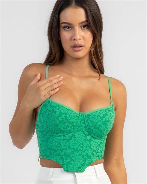 Shop Ava And Ever Gretchen Corset Top In Bright Green Fast Shipping And Easy Returns City