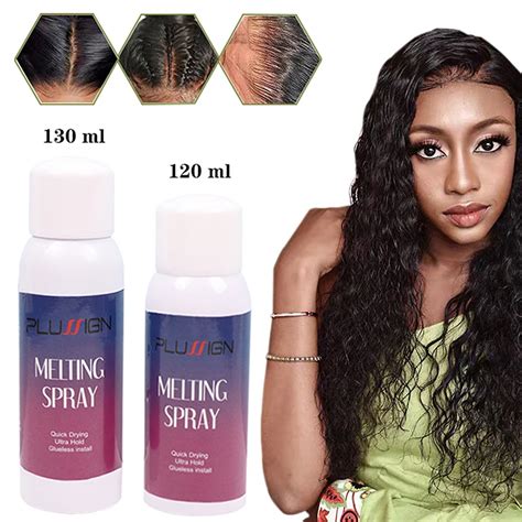 120 130ml Melting Spray For Lace Wigs Glueless Install Waterproof Quick Drying Wig Melting Spray