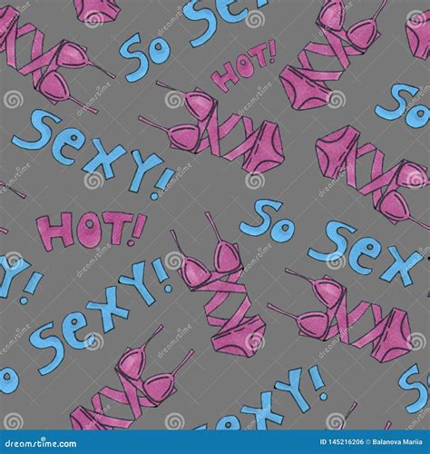 Red Lingerie Seamless Pattern Marker Art Underwear Wallpaper Design Pattern Hand Drawn