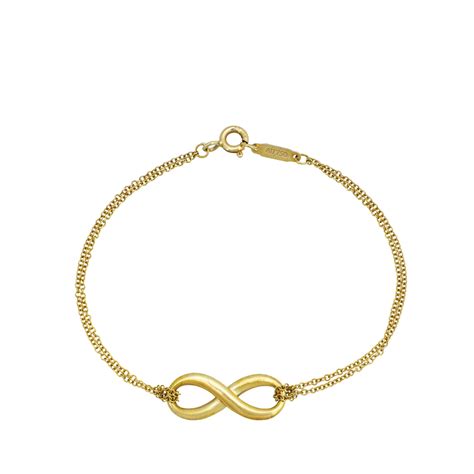 Tiffany And Co 18k Yellow Gold Infinity Double Chain Bracelet The Closet